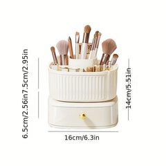 360 Rotating Makeup Organizer with Drawer Beauty Storage Box