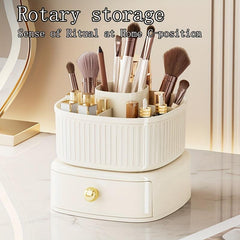 360 Rotating Makeup Organizer with Drawer Beauty Storage Box