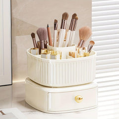 360 Rotating Makeup Organizer with Drawer Beauty Storage Box