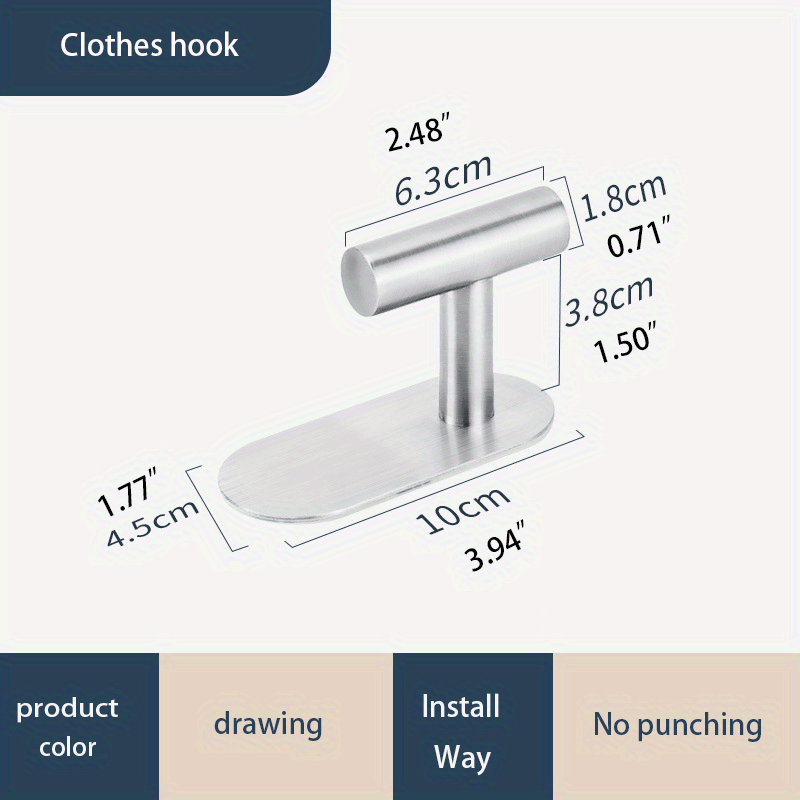 Stainless Steel Towel Bar Toilet Paper Holder Robe Hooks