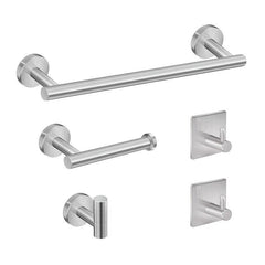 Stainless Steel Towel Bar Toilet Paper Holder Robe Hooks