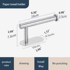 Stainless Steel Towel Bar Toilet Paper Holder Robe Hooks