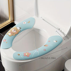 1pc Cartoon Handle Toilet Sticker Four Seasons Universal
