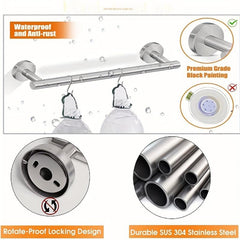 11pcs Stainless Steel Bathroom Hardware Set Towel Bar Toilet Paper Holder