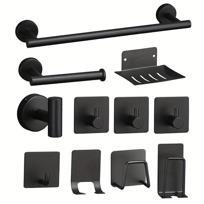 11pcs Stainless Steel Bathroom Hardware Set Towel Bar Toilet Paper Holder