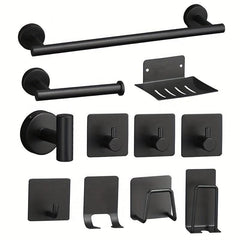 11pcs Stainless Steel Bathroom Hardware Set Towel Bar Toilet Paper Holder