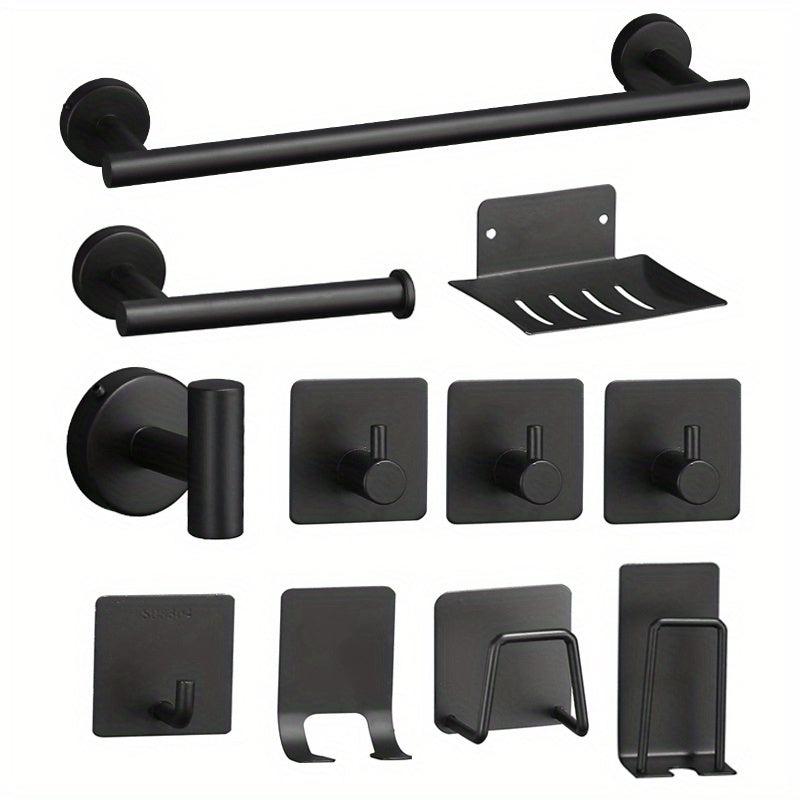 11pcs Stainless Steel Bathroom Hardware Set Towel Bar Toilet Paper Holder