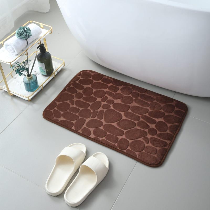 Non Slip Coral Velvet Embossed Mat Thickened Floor Mat Entry Toilet Bathroom