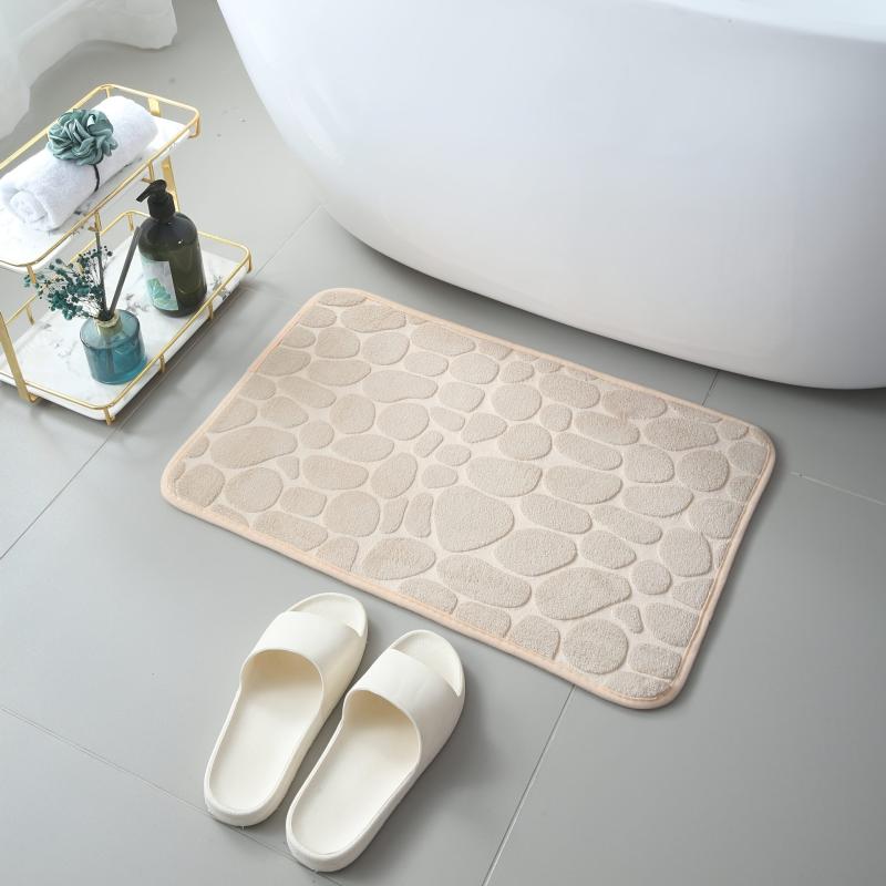 Non Slip Coral Velvet Embossed Mat Thickened Floor Mat Entry Toilet Bathroom