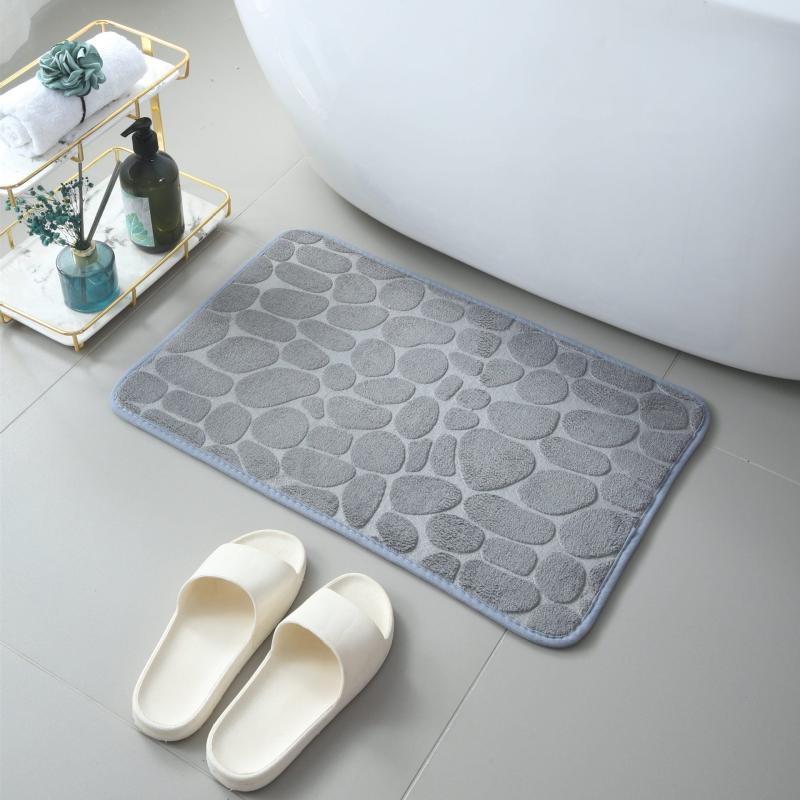 Non Slip Coral Velvet Embossed Mat Thickened Floor Mat Entry Toilet Bathroom