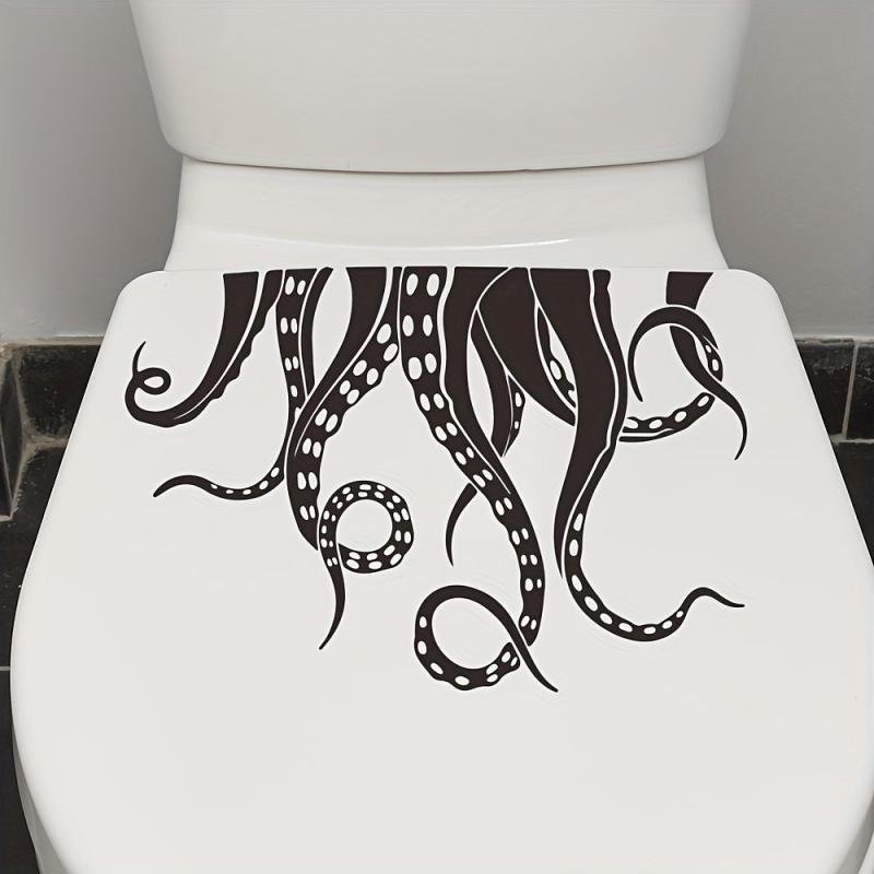 Octopus Pattern Toilet Lid Decal Self Adhesive Wall Stickers