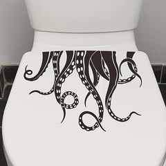 Octopus Pattern Toilet Lid Decal Self Adhesive Wall Stickers