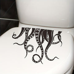 Octopus Pattern Toilet Lid Decal Self Adhesive Wall Stickers