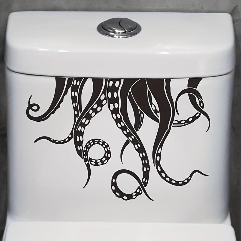 Octopus Pattern Toilet Lid Decal Self Adhesive Wall Stickers
