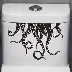 Octopus Pattern Toilet Lid Decal Self Adhesive Wall Stickers
