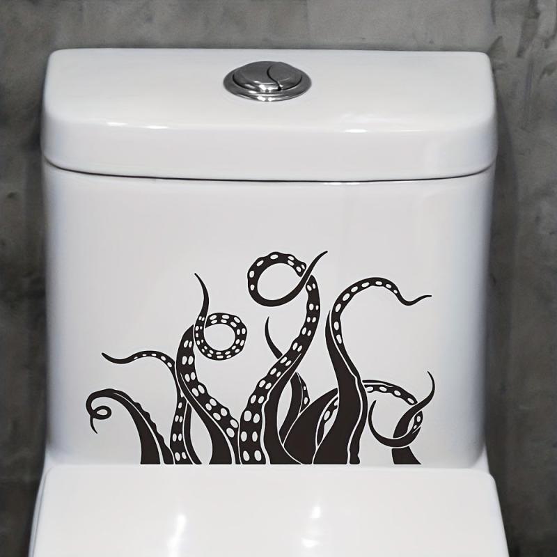 Octopus Pattern Toilet Lid Decal Self Adhesive Wall Stickers