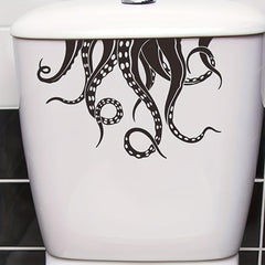 Octopus Pattern Toilet Lid Decal Self Adhesive Wall Stickers