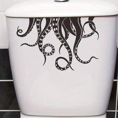 Octopus Pattern Toilet Lid Decal Self Adhesive Wall Stickers