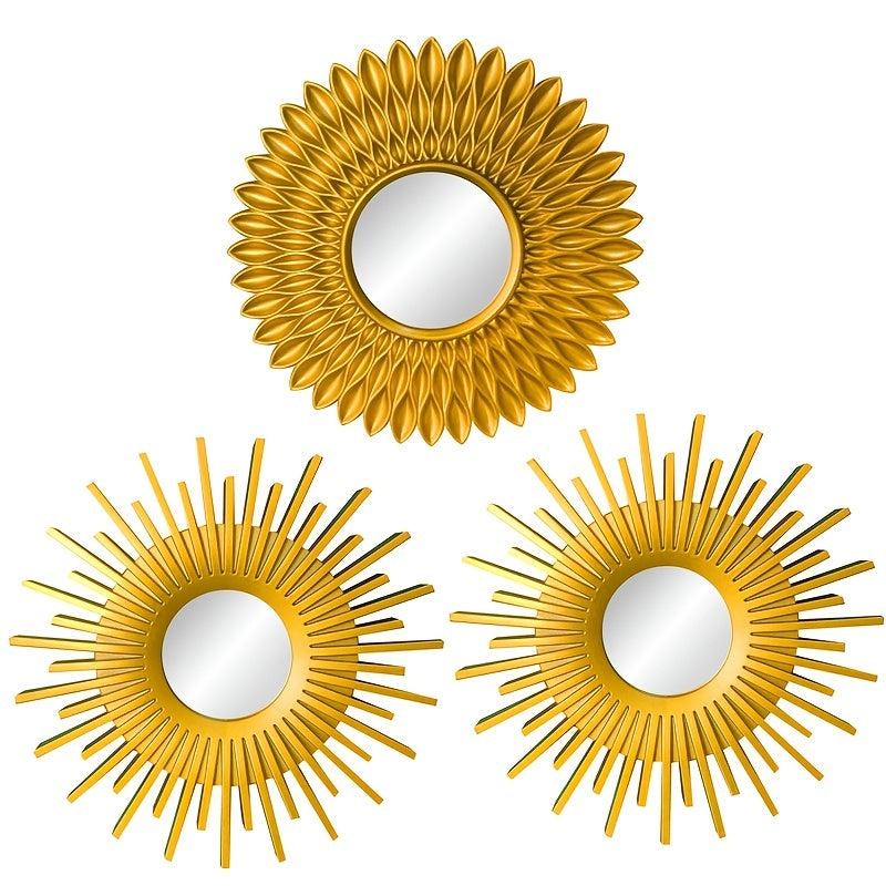 Golden Silvery Hanging Mirror Living Room Background Wall Deco