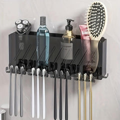 2pcs Toothbrush Holder With Gargle Cup & Toothpaste Dispenser