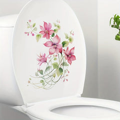 Flower Toilet Sticker Self Adhesive Decals Room Decor