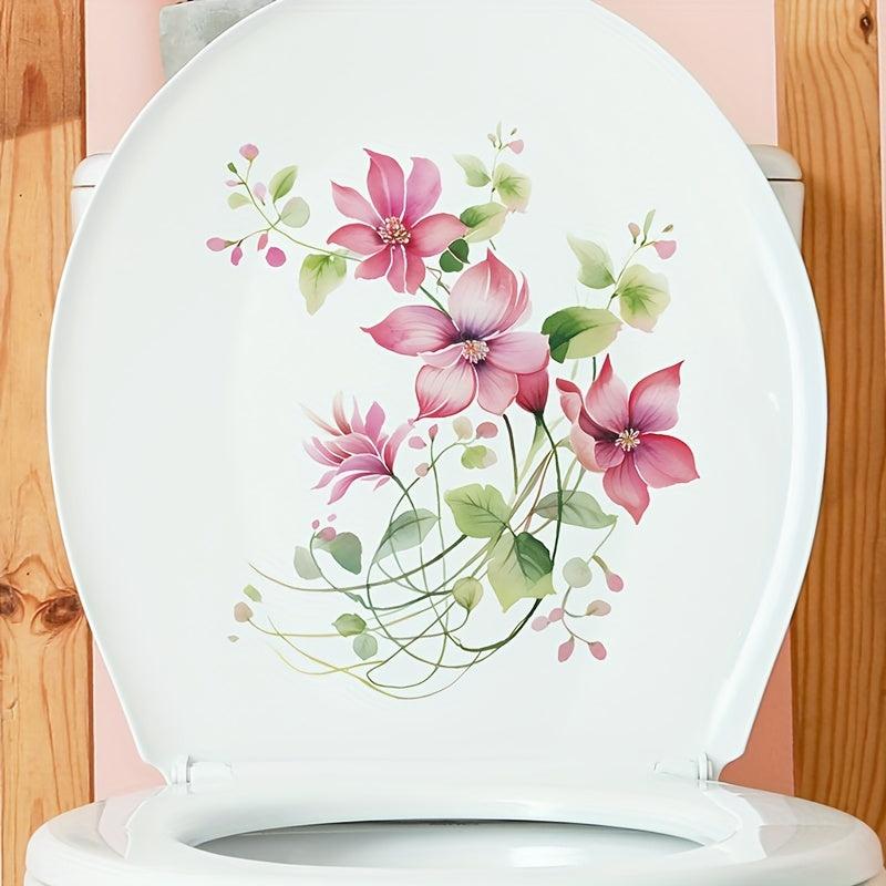 Flower Toilet Sticker Self Adhesive Decals Room Decor