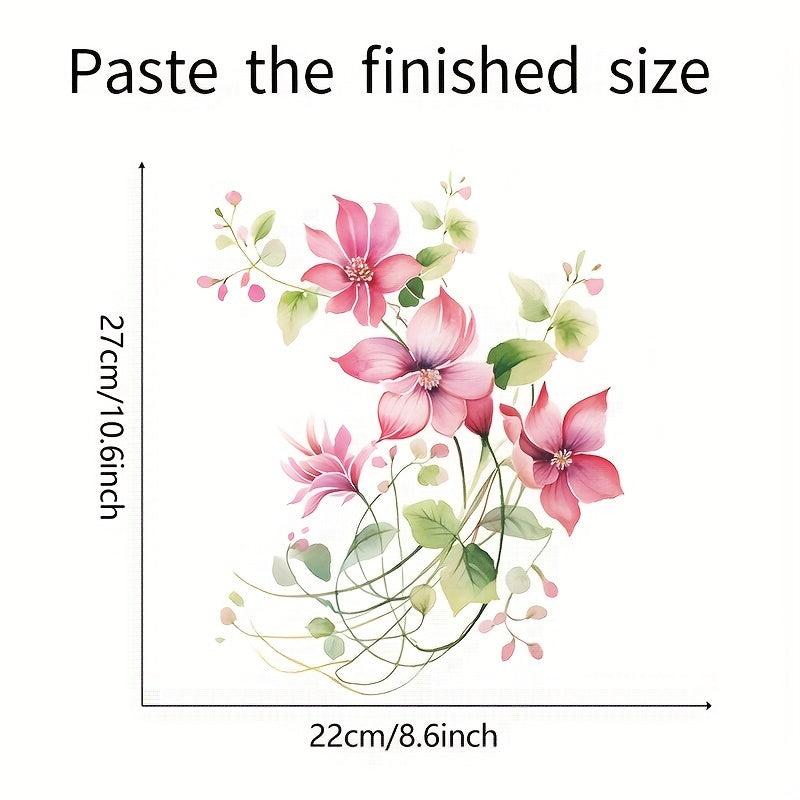 Flower Toilet Sticker Self Adhesive Decals Room Decor
