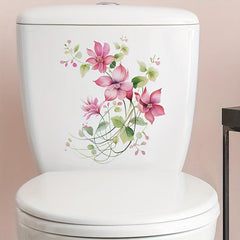 Flower Toilet Sticker Self Adhesive Decals Room Decor