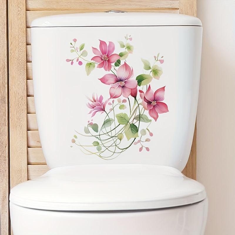 Flower Toilet Sticker Self Adhesive Decals Room Decor