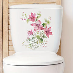 Flower Toilet Sticker Self Adhesive Decals Room Decor