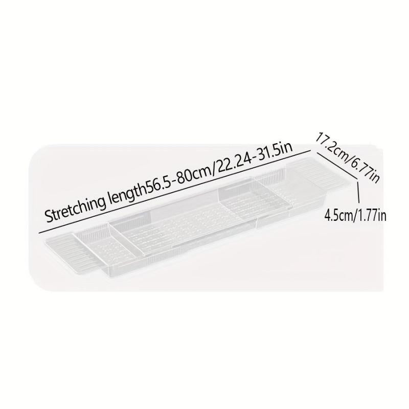 Bathtub Tray Plastic Retractable Bathroom Organizer Space Saver