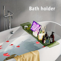 Bathtub Tray Plastic Retractable Bathroom Organizer Space Saver