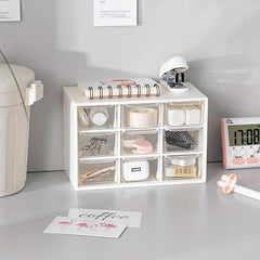 Dustproof Nine Grids Storage Rack with Small Drawer