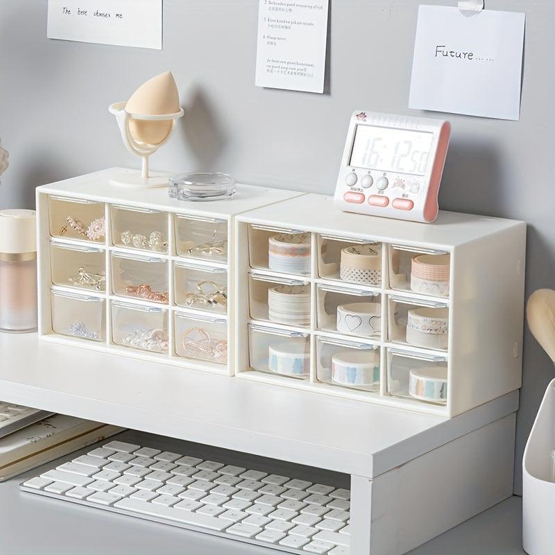 Dustproof Nine Grids Storage Rack with Small Drawer