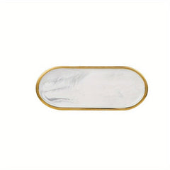 Elegant Marble Pattern Vanity Tray Organizer