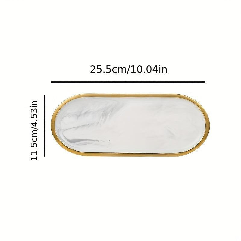 Elegant Marble Pattern Vanity Tray Organizer