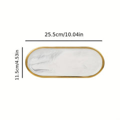 Elegant Marble Pattern Vanity Tray Organizer