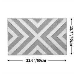 Geometric Pattern Bath Rug Soft Non Slip Absorbent Bath Mat