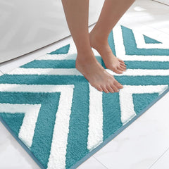 Geometric Pattern Bath Rug Soft Non Slip Absorbent Bath Mat