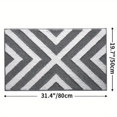 Geometric Pattern Bath Rug Soft Non Slip Absorbent Bath Mat
