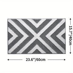 Geometric Pattern Bath Rug Soft Non Slip Absorbent Bath Mat