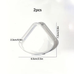 2pcs Makeup Brush Storage Box Portable Transparent Plastic Empty Box