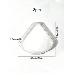 2pcs Makeup Brush Storage Box Portable Transparent Plastic Empty Box