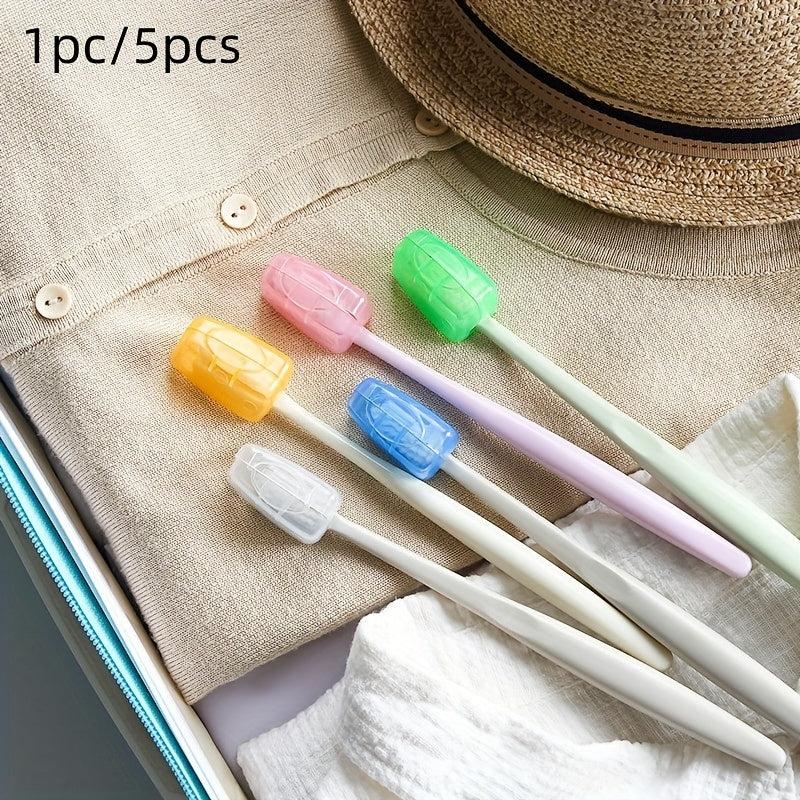 5pcs Portable Toothbrush Head Cover For Travel Camping Toothbrush Cap Case