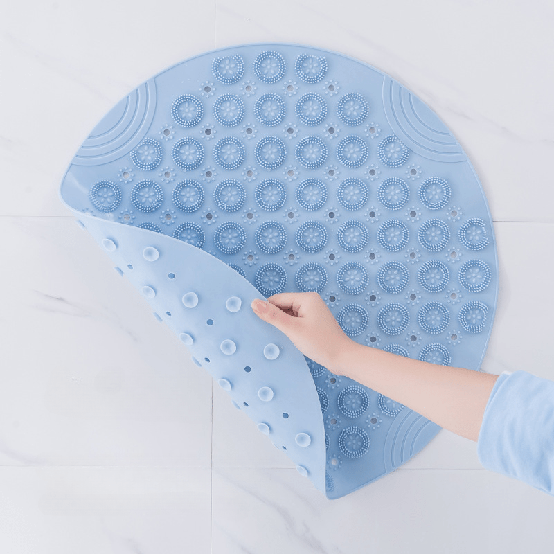Round TPR Non-slip Bathroom Mat with Suction Cup