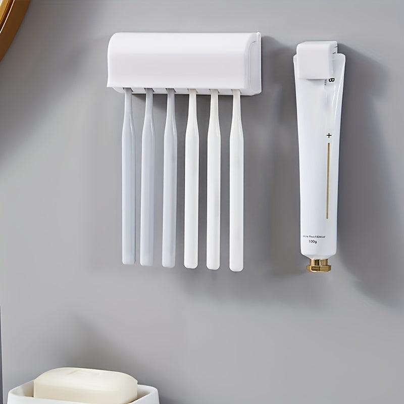 Wall Mounted Toothbrush Toothpaste Rack Organizer
