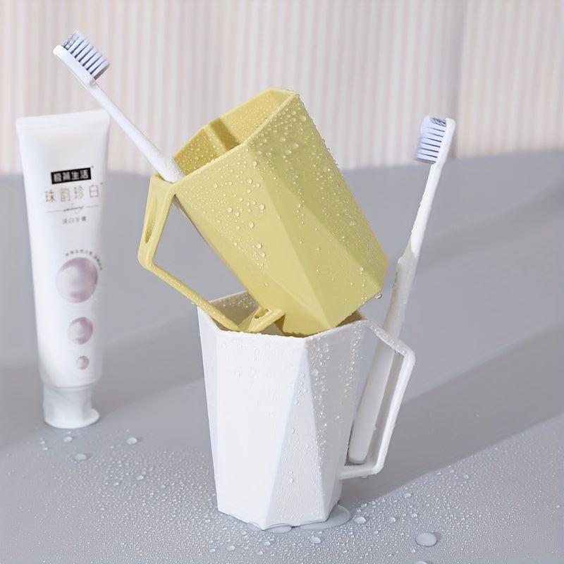 1pc Mouthwash Cup With Handle Plastic Toothbrush Cup