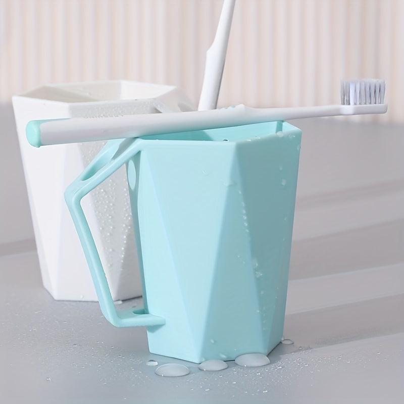 1pc Mouthwash Cup With Handle Plastic Toothbrush Cup