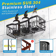 Stainless Steel Shower Caddy Wall Mounted Organizer