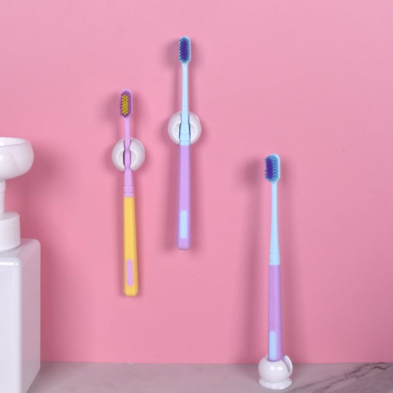 2pcs Suction Cup Toothbrush Holder Wall Mounted Toothbrush Storage Rack